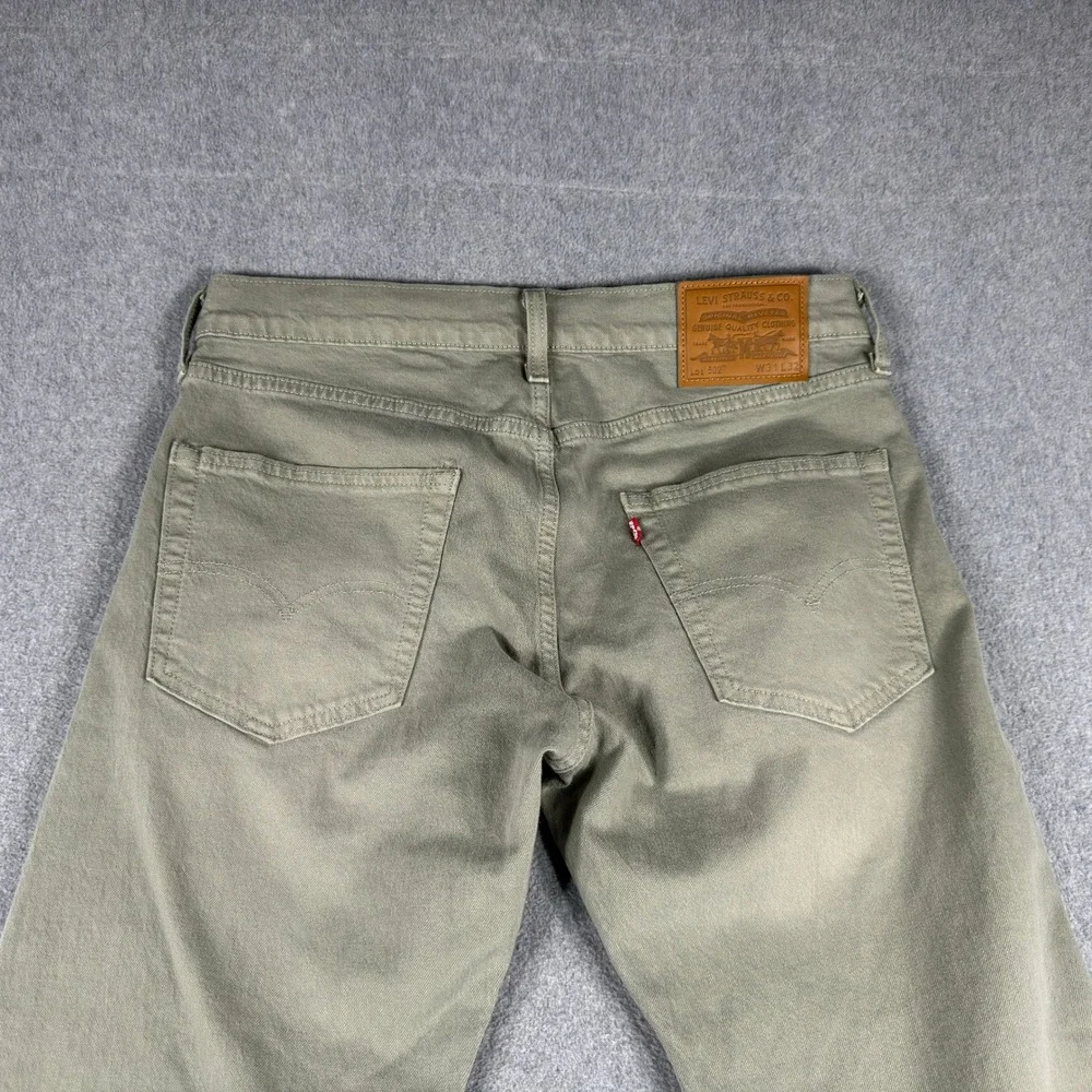 Levi's 502 Jeans Mens 34x31 Premium Regular Taper Jeans Green Denim